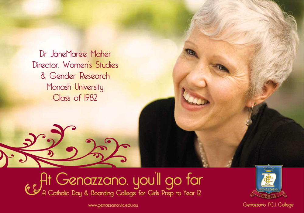 Genazzano FCJ College is a prestigious Catholic girls school. The You’ll Go Far advertising campaign featured a number of successful alumni. The campaign was developed from concept through to copy writing, design, photography and finished art and included press, outdoor and digital advertisements.