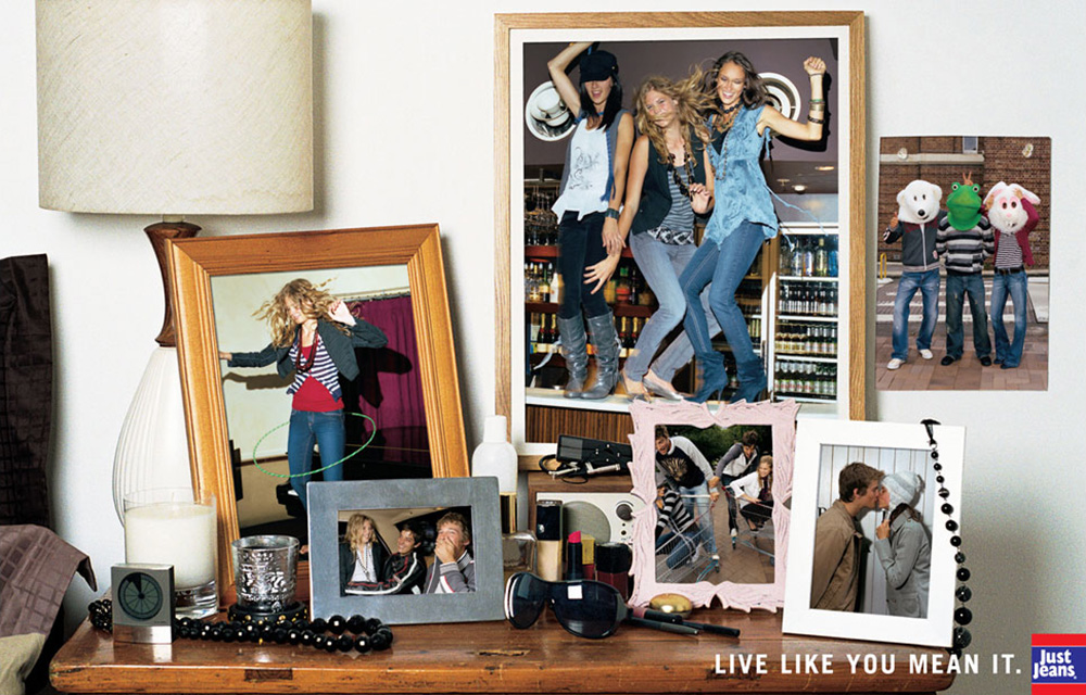 Just Jeans Live Like You Mean It Advertising Campaign included press, outdoor and magazine inserts