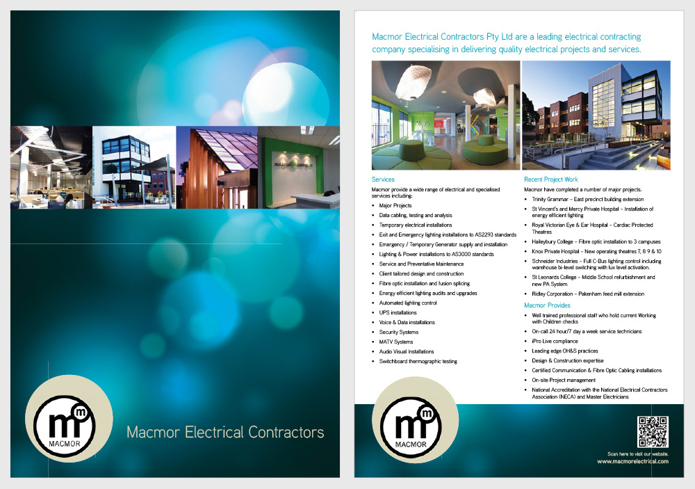 Macmor are a leading electrical company. Cubbyhole Creative rolled out a rebrand across traditional print and digital platforms, including brochures, flyers, website and stationery.