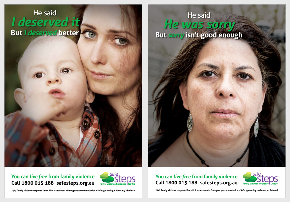 You Can Live Free From Family Violence is an advertising campaign designed for Safe Steps. The campaign included both copywriting and design.