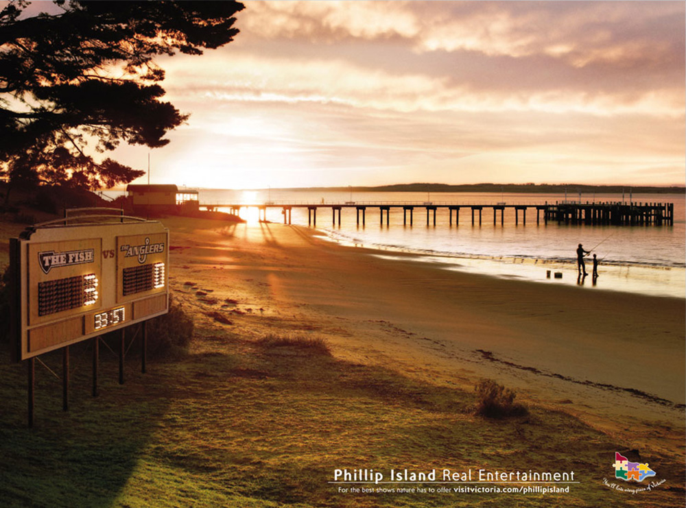The Phillip Island Real Entertainment advertising campaign was created for Tourism Victoria from concept stage, through to design, photography and finished art. The campaign was an award finalist at the Caxton Awards.