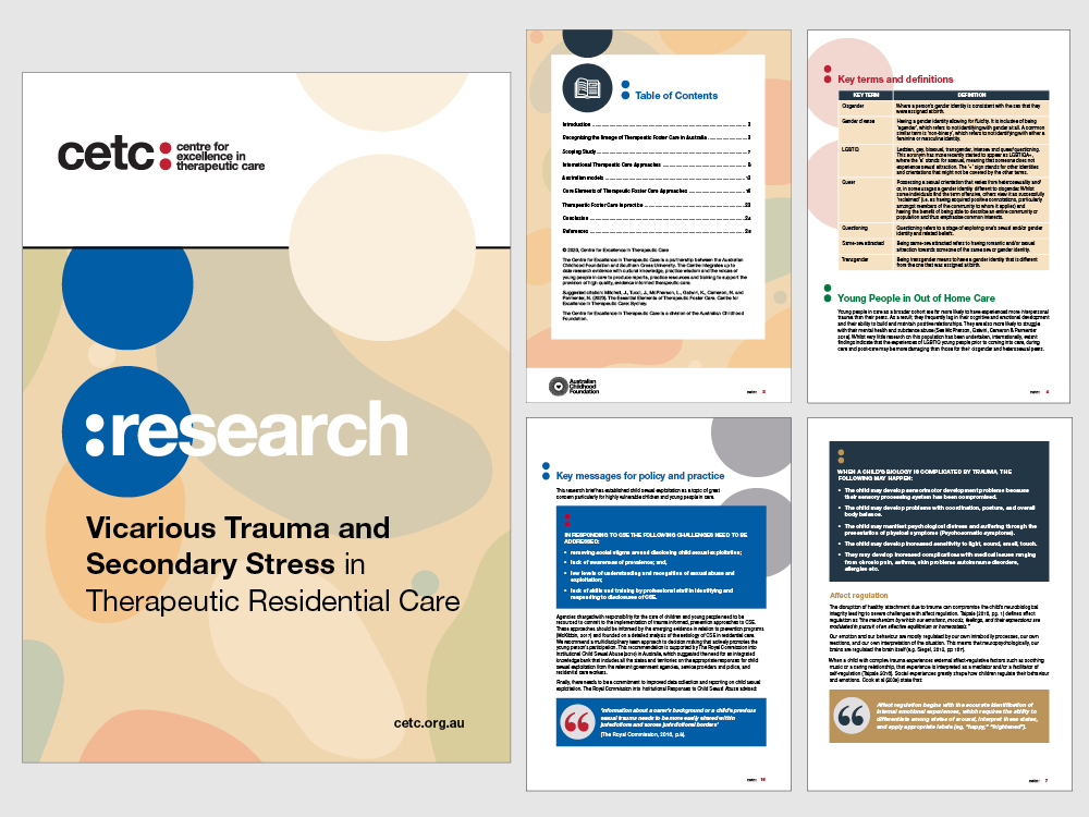 Centre of Excellence in Therapeutic Care Research Reports