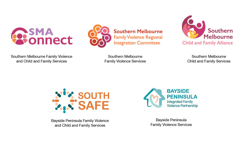 Southern Melbourne and Bayside Peninsula Regions Family Violence and Child and Family Services Logo Designs